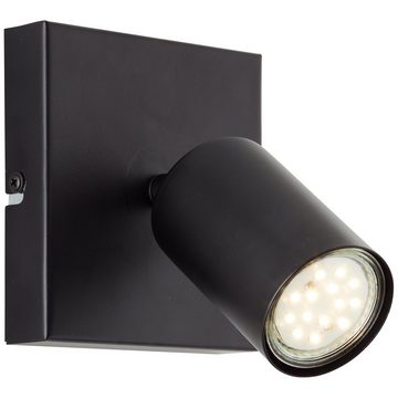 Lightbox LED Wandstrahler, LED wechselbar, warmweiß, LED Deckenspot, 12 x 12 cm, GU10, 4,5 W, 345 lm, 3000 K, schwenkbar