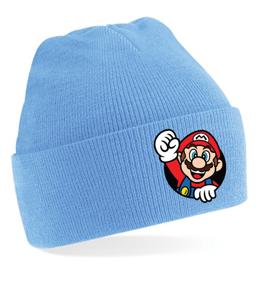 Super Erwachsenen Mario Unisex Hellblau Konsole & Gaming Faust Brownie Blondie Beanie Mütze