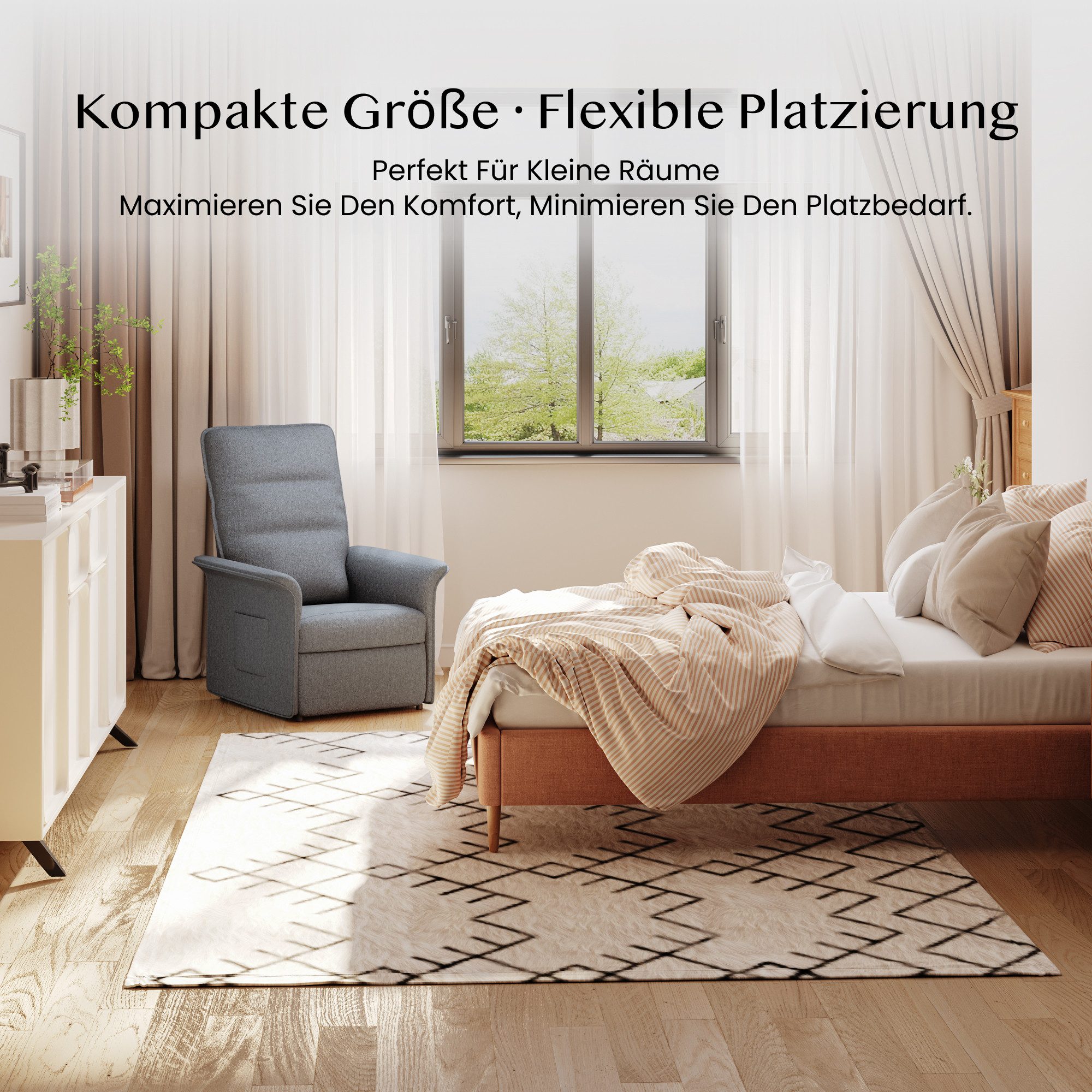FLEXISPOT Sessel Elektrischer Relaxsessel – Ergonomischer Liegesessel mit Relaxfunktion (leicht zu montieren, kompakt verpackt & einfach zu transportieren), Fernsehsessel, ergonomisch, bis 200 kg belastbar, 105°-155°