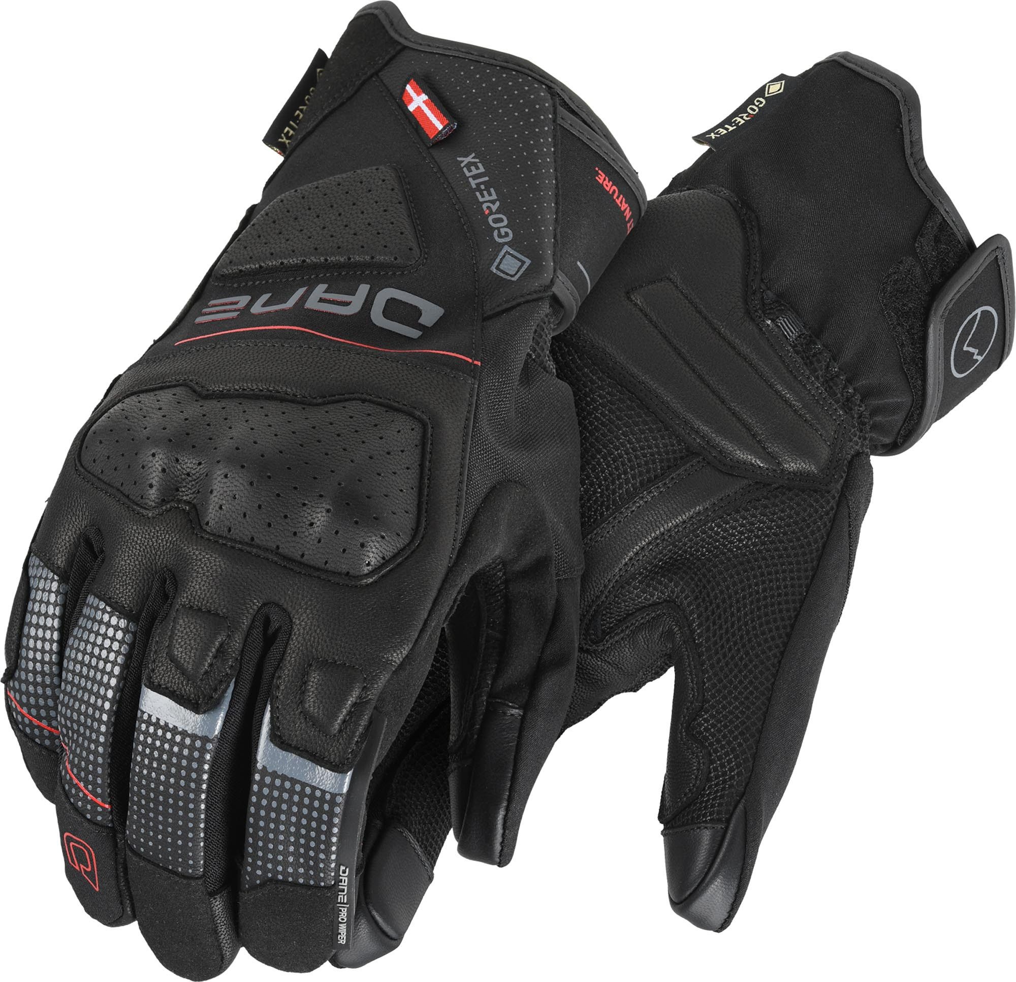 DANE Motorradhandschuhe Eskil Gore-Tex Motorrad Handschuhe perforiert,Touchscreenbedienung möglich,mit Visierwischer,wasserd