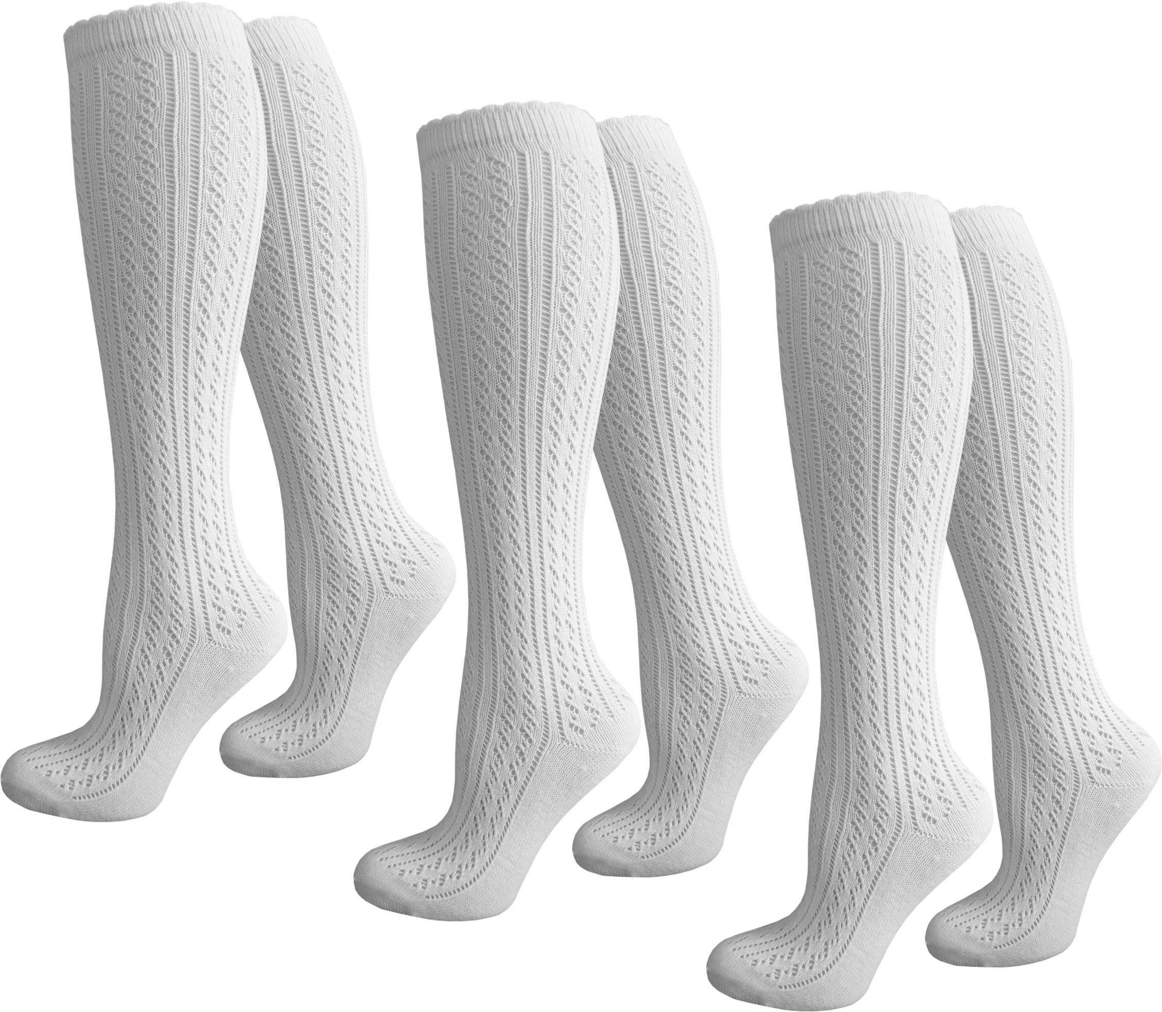 Paar hoher (Set, Paar) Baumwollanteil Trachtensocken 3 Trachten-Kniestrümpfe normani 3