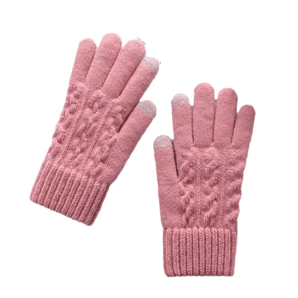 LAPA HOME Strickhandschuhe Damen Touchscreen Rosa-1 Sporthandschuhe Radfahren Strick Täglich, und Elastizität Winterhandschuhe für Freizeit Handschuhe Warme Outdoor (Paar)