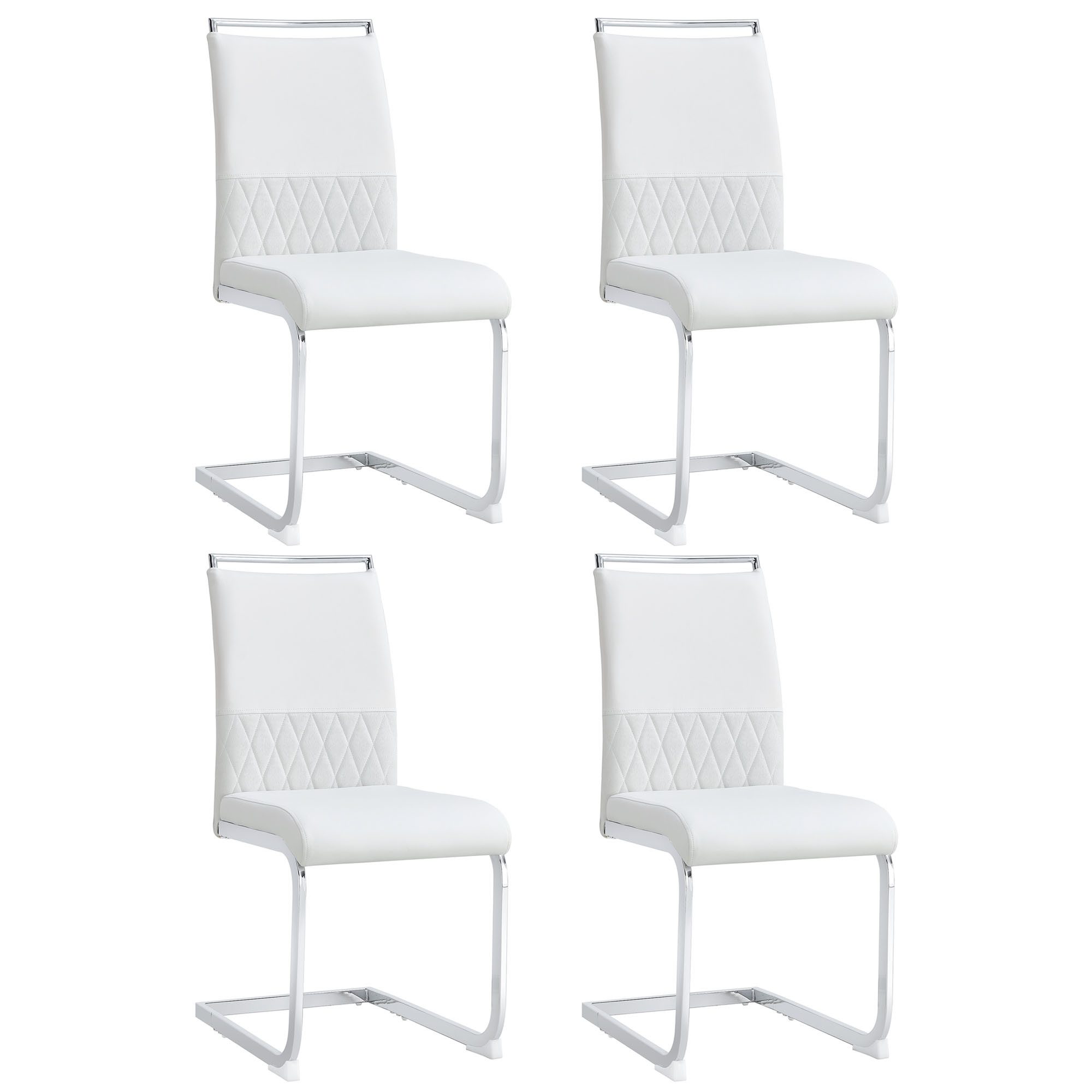 Flieks Freischwinger (Set, 4 St), 4er Set Esszimmerstuhl Polsterstühle Kuns günstig online kaufen