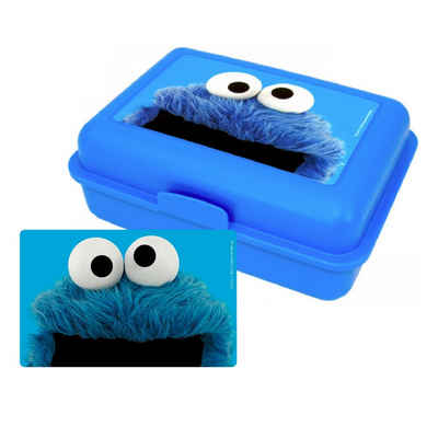United Labels® Lunchbox Sesamstraße Brotdose mit Trennwand - Krümelmonster Blau, Kunststoff (PP)