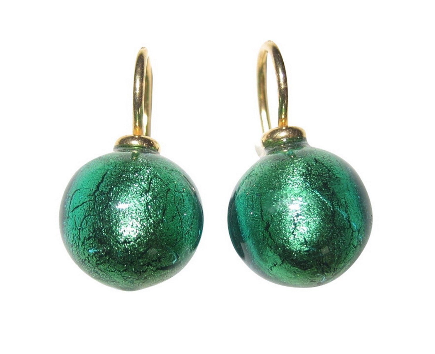Mugello Paar Ohrhänger Murano marine gold-platt. schick trendig stylisch Glamour Unikat, Handgearbeitetes Muranoglas mit eingearbeitetem Blattgold aus Italien