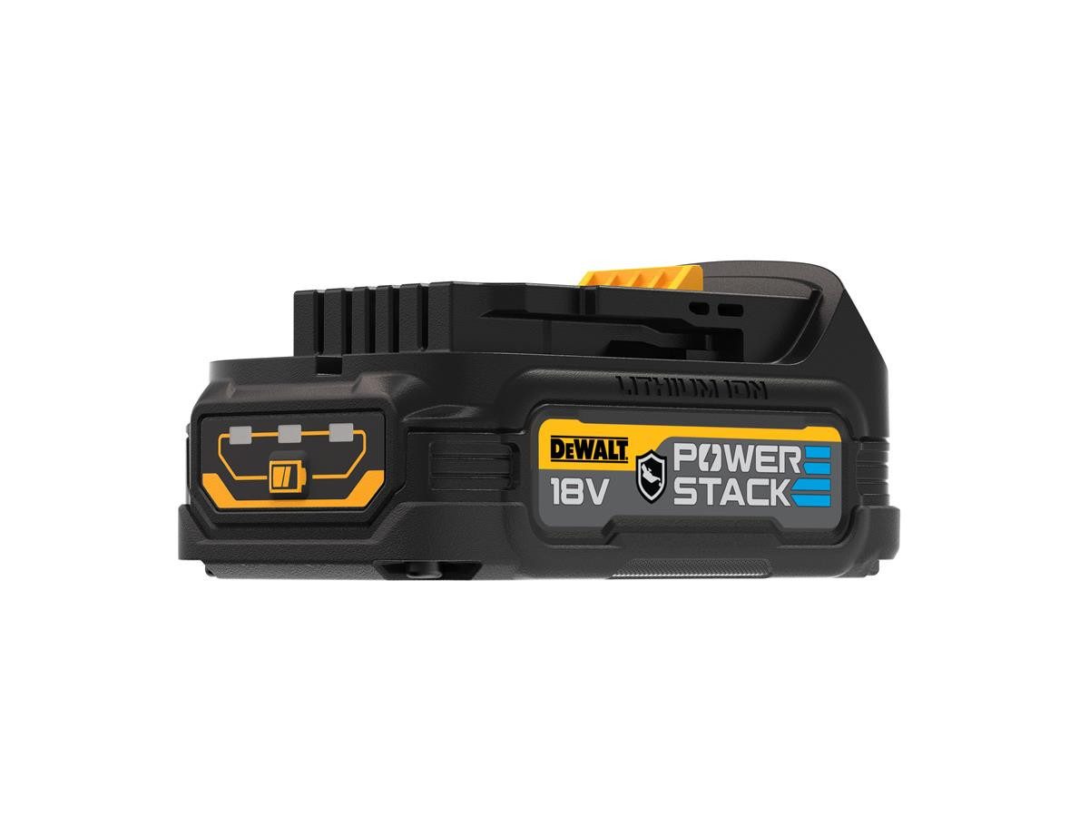 DeWalt Powerstack 18 V / 1.7 Ah Akku (18 V), mit Pouch-Akku Tech & speziellem Gehäuse gegen Säuren & Chemikalen