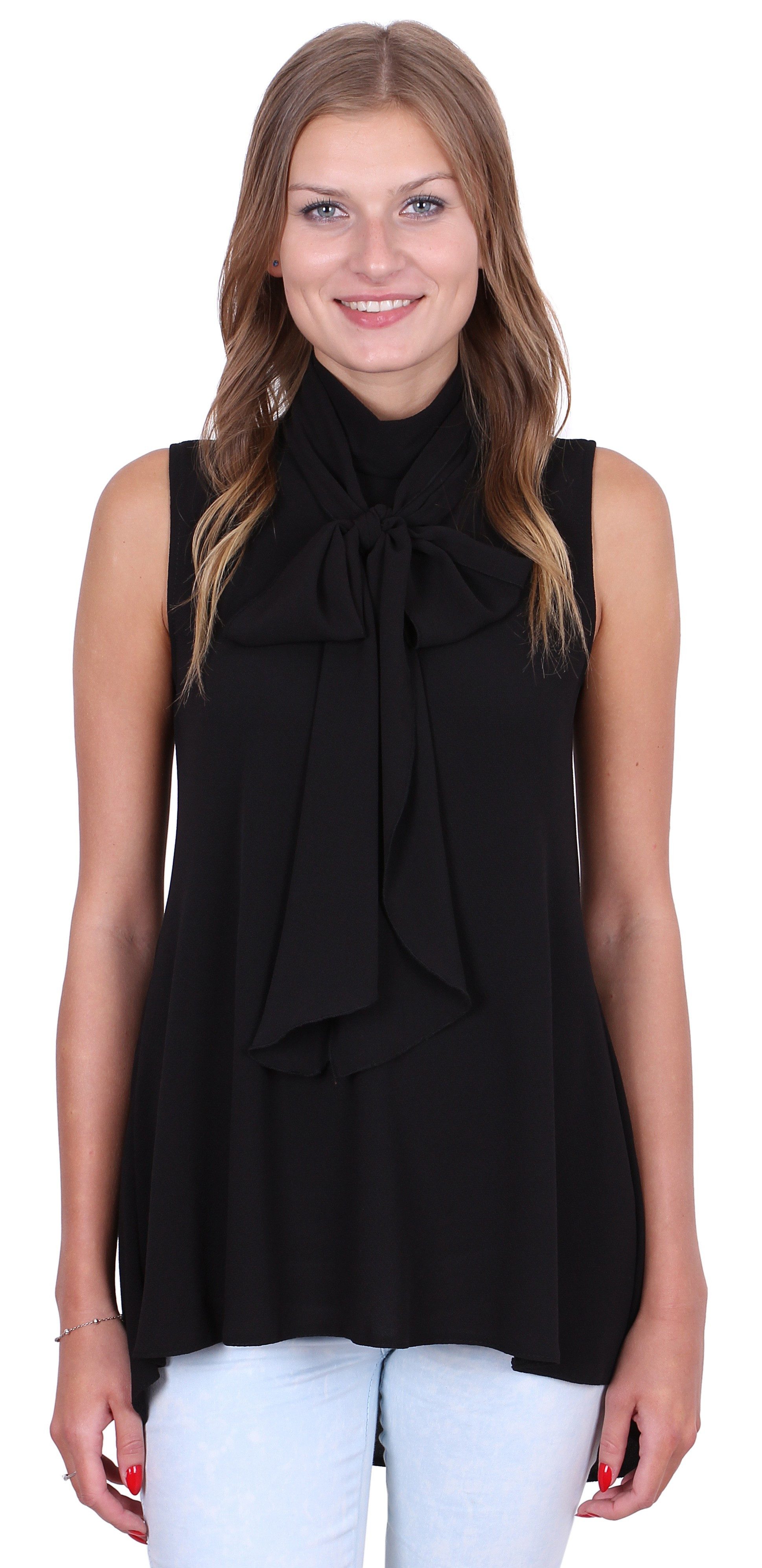 Sarcia.eu Blusentop John Zack Elegante schwarze Bluse mit Schleife L günstig online kaufen