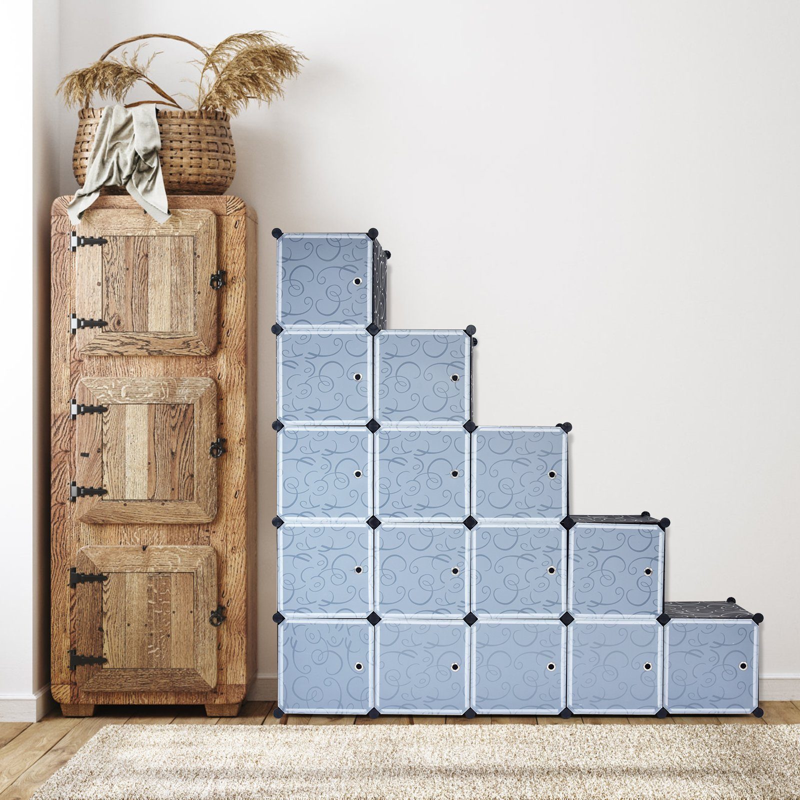 COSTWAY Kleiderschrank 20 Fächer, DIY Regalsystem, günstig online kaufen