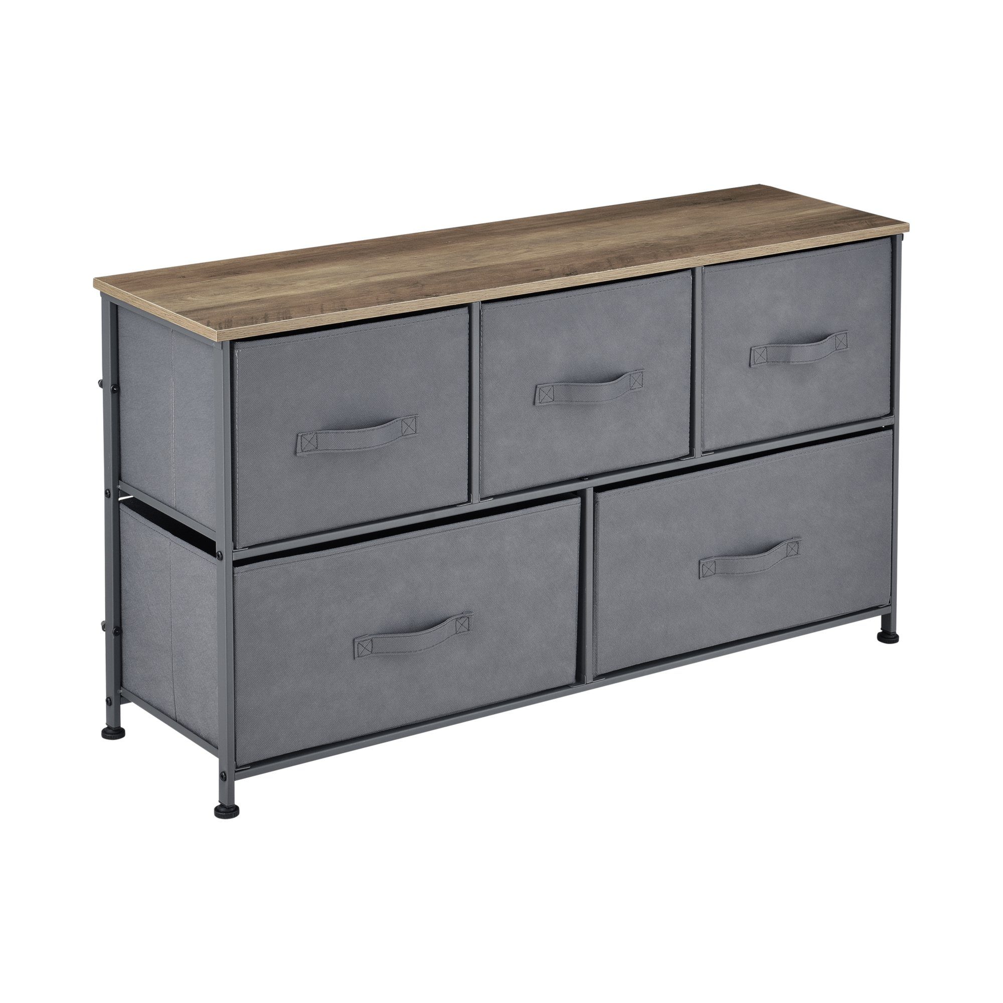 pro.tec Sideboard, Hoya Sideboard Beistelltisch mit 5 Schubladen aus Vliess günstig online kaufen