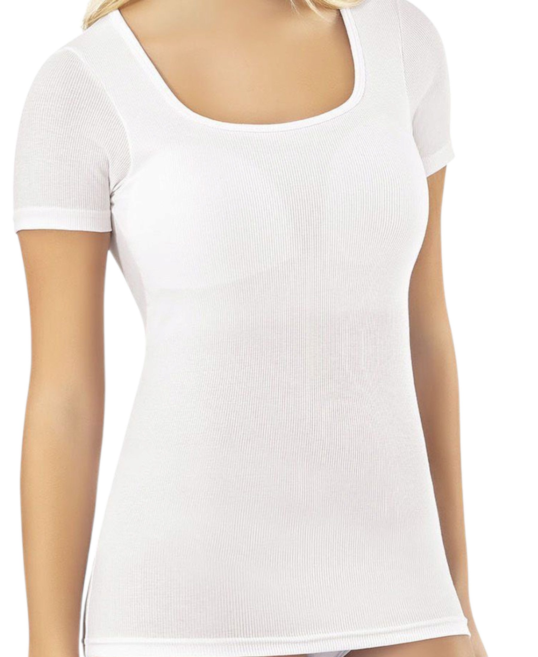 fashionshowcase Shirttop Damen Modal-Rippshirt mit Karree-Ausschnitt, günstig online kaufen