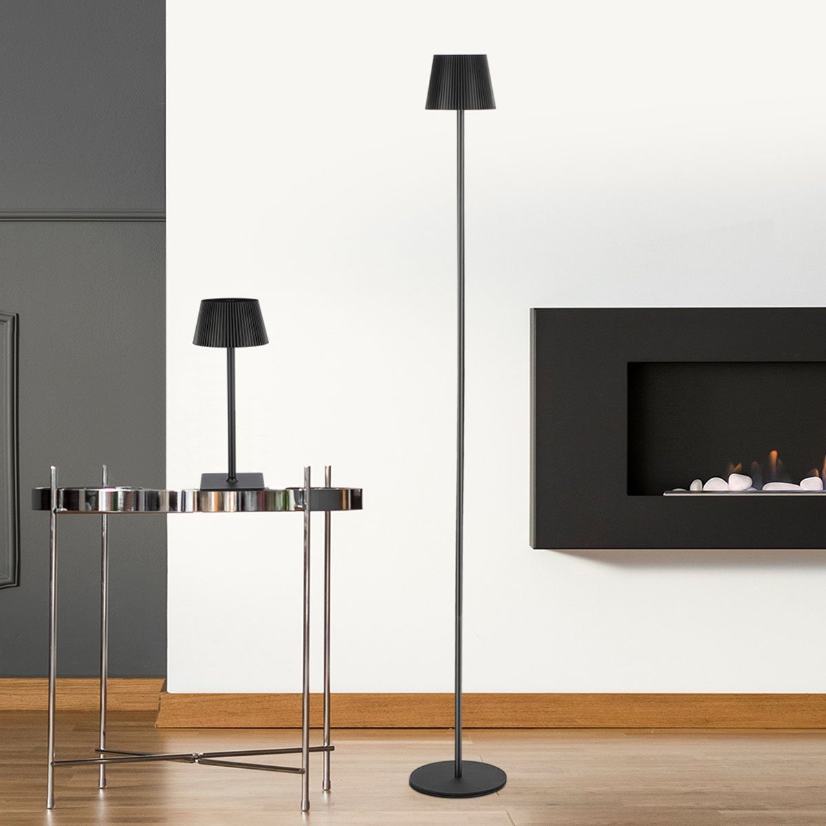 oyajia Stehlampe 3 in 1 Kabellose LED Stehlampe, 130cm Abnehmbar Leselampe 8000mAh-Akku, LED fest integriert, Kaltweiß/Naturweiß/Warmweiß, Dimmbar Eisen Tischla – Bild 3 von 5