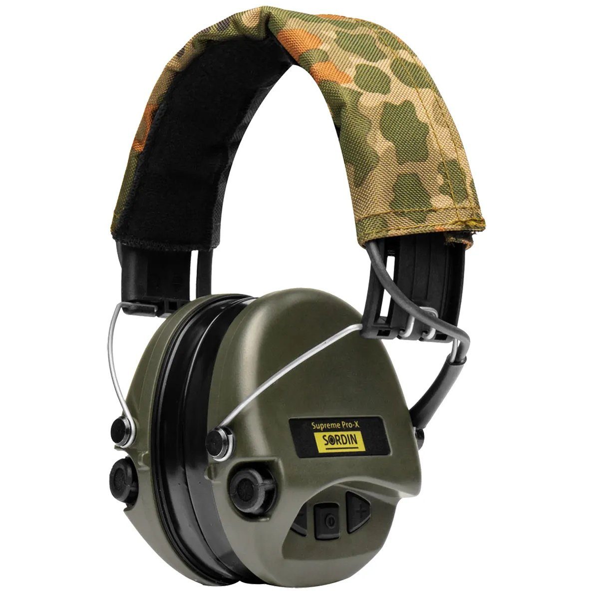 Sordin Kapselgehörschutz Supreme Pro-X, Aktiver Kapsel-Gehörschutz, German-Camo-Stoffband