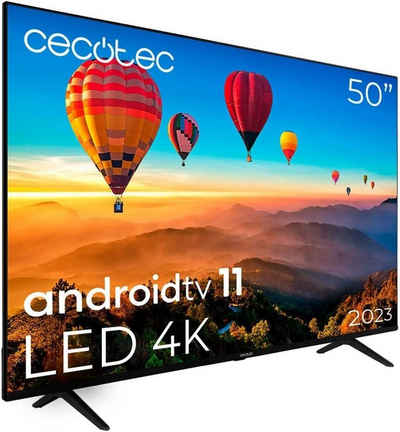 Cecotec ALU10050S LED-Fernseher (50 Zoll, 4K Ultra HD, Rahmenloses Design, MEMC, Dolby Vision, Dolby Atmos, HDR10, Modell 2023, Zwei 10-Watt-Lautsprechern [Energieklasse E], smart TV 4K UHD Android 11, Rahmenloses Design, MEMC, Dolby Vision)