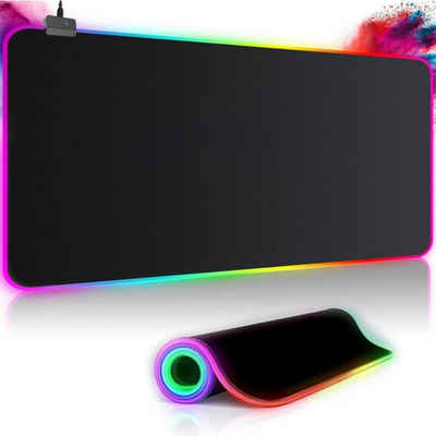 KINSI Gaming Mauspad Wiederaufladbares LED-Mauspad,großes RGB-Gaming-Mauspad,7 LED-Farben