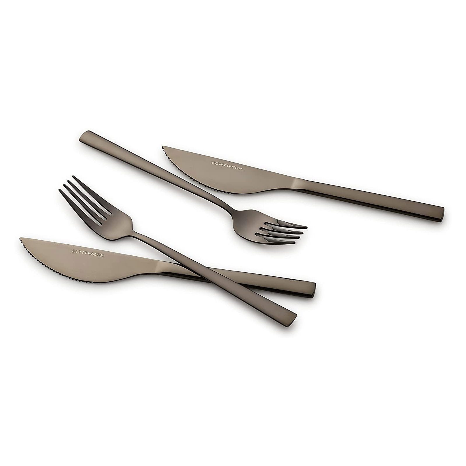ECHTWERK Besteck-Set Pizzabesteck (4-tlg), 2 Personen, Edelstahl, Pizzaset, Steakbesteck, Essbesteck aus Edelstahl