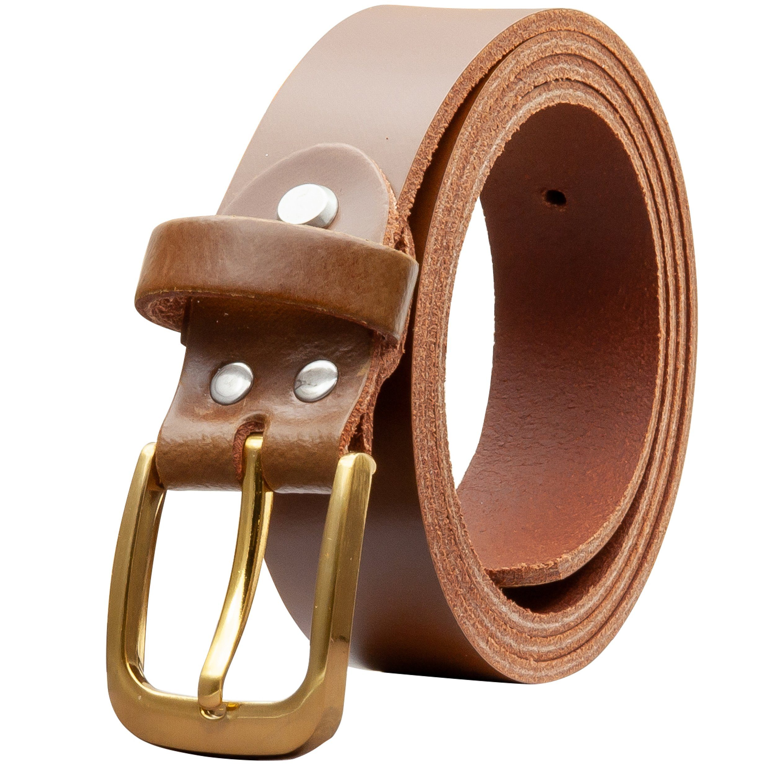 COLOGNEBELT Ledergürtel OM316-PL-Hellbraun MADE IN GERMANY, Hellbraun Kürzbar, 100 % Echtleder, Aus einem Stück, Unisex