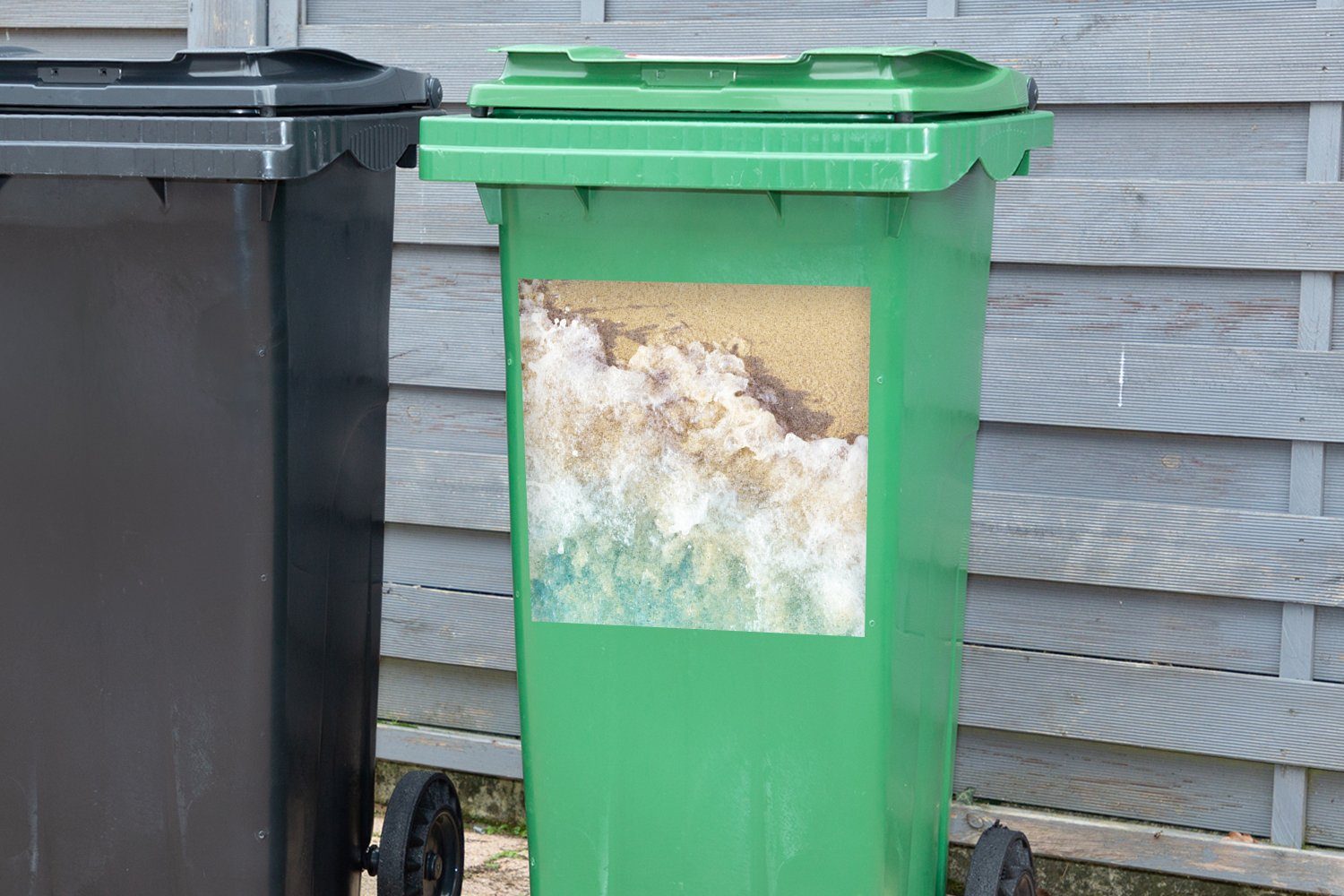 Meer MuchoWow Wandsticker Sticker, - - Wasser Mülltonne, Mülleimer-aufkleber, Abfalbehälter Container, - Golf (1 Strand St),