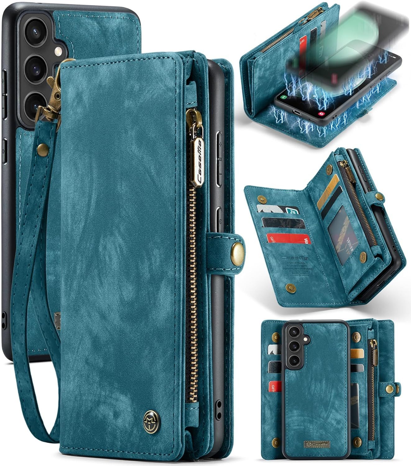 CaseMe Handyhülle Caseme Samsung Hülle mit Zipper 2in1 Samsung S26-Blau