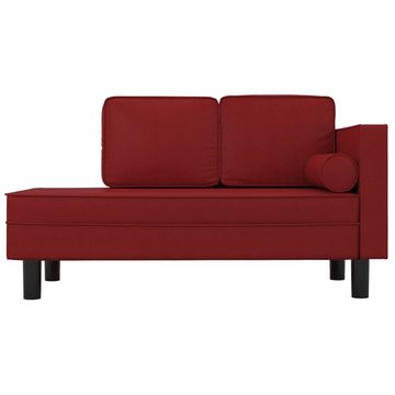 vidaXL Sofa Chaiselongue mit Kissen und Nackenrolle Weinrot Kunstleder