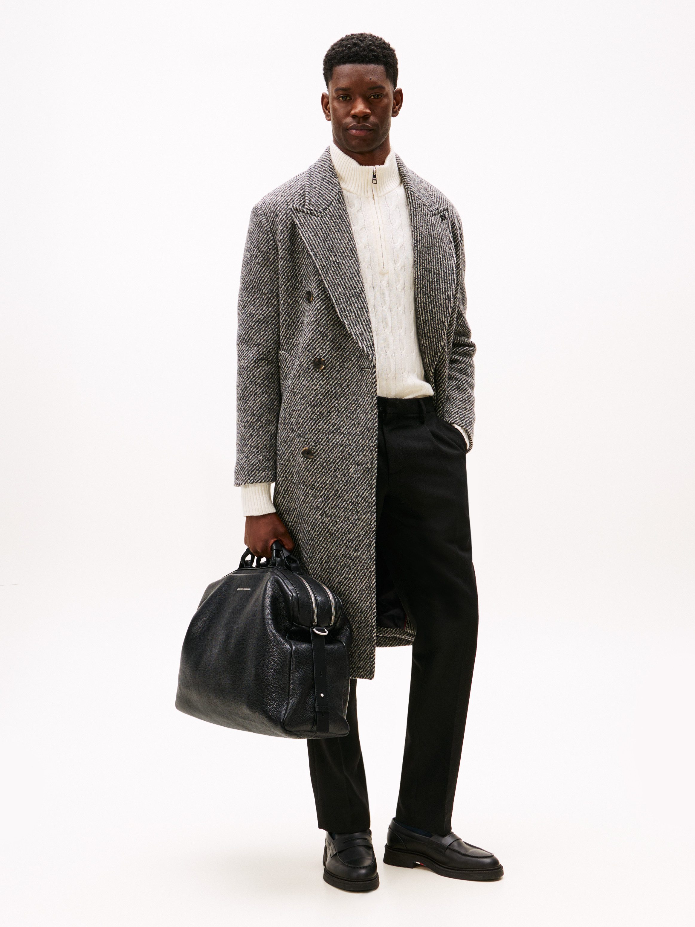 Tommy Hilfiger Weekender TH PREMUM LEATHER DUFFLE, Reisetasche, Freitzeittasche mit Logoschriftzug