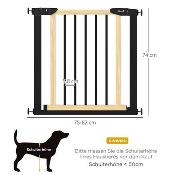 PawHut Hundegitter für Hunde, ohne Bohren (Set, 1 St., 1 Türschutzgitter), Breite variierbar: 750 - 820 mm