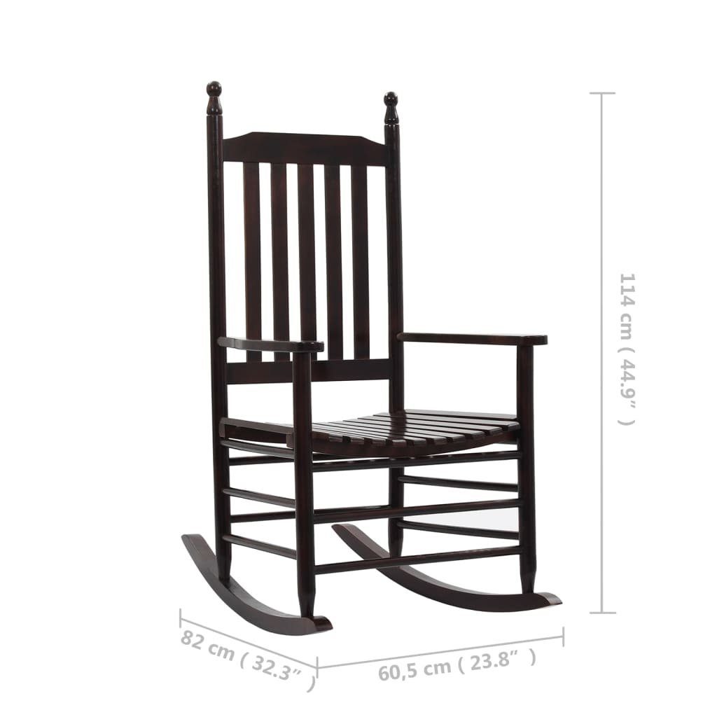 | Braun Sitzfläche Braun mit Schaukelstuhl gebogener (1 vidaXL Pappelholz Braun St) Gartenstuhl