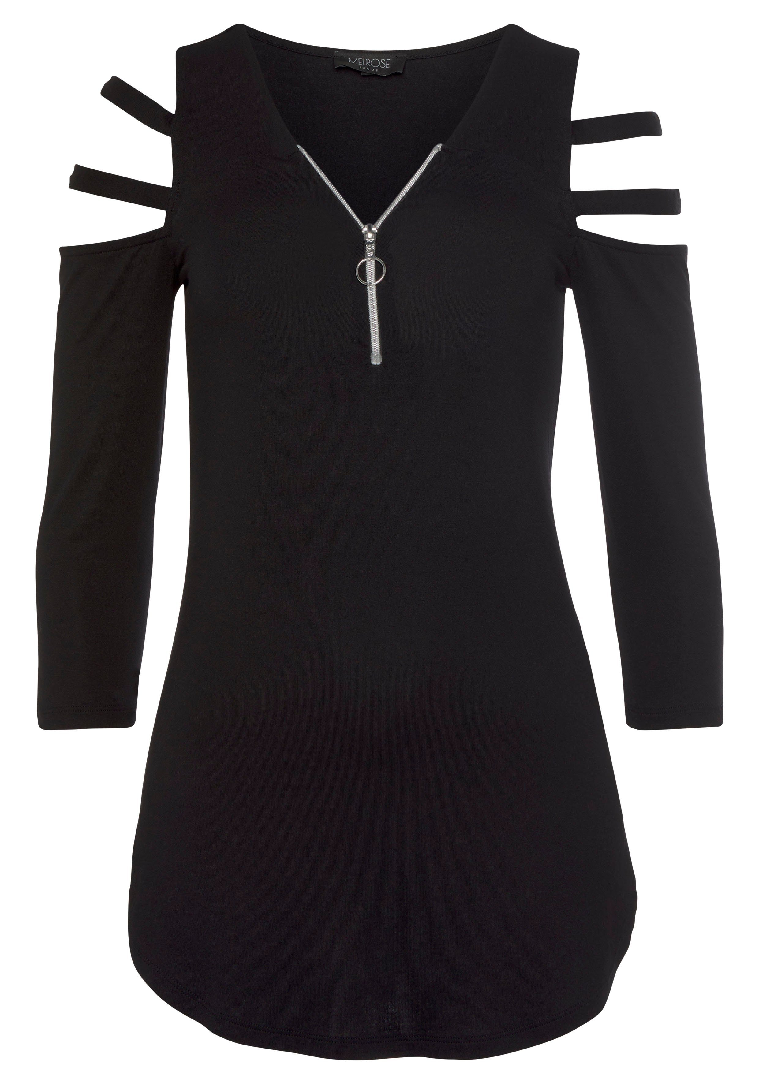 Melrose 3/4-Arm-Shirt 3/4-Ärmel, figurbetonte Passform, mit modischen Cut-Outs