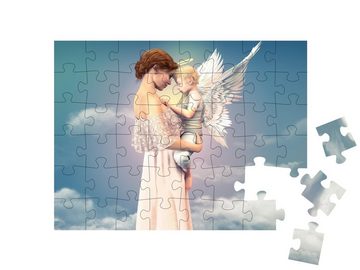 puzzleYOU Puzzle Porträt einer Frau mit einem Kind, Engel, 48 Puzzleteile, puzzleYOU-Kollektionen Engel