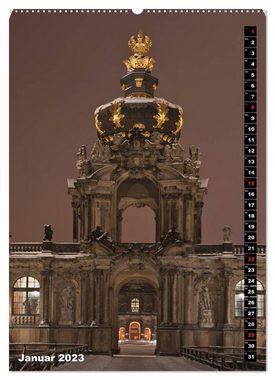 CALVENDO Wandkalender Dresden bei Nacht (Premium, hochwertiger DIN A2 Wandkalender 2023, Kunstdruck in Hochglanz)