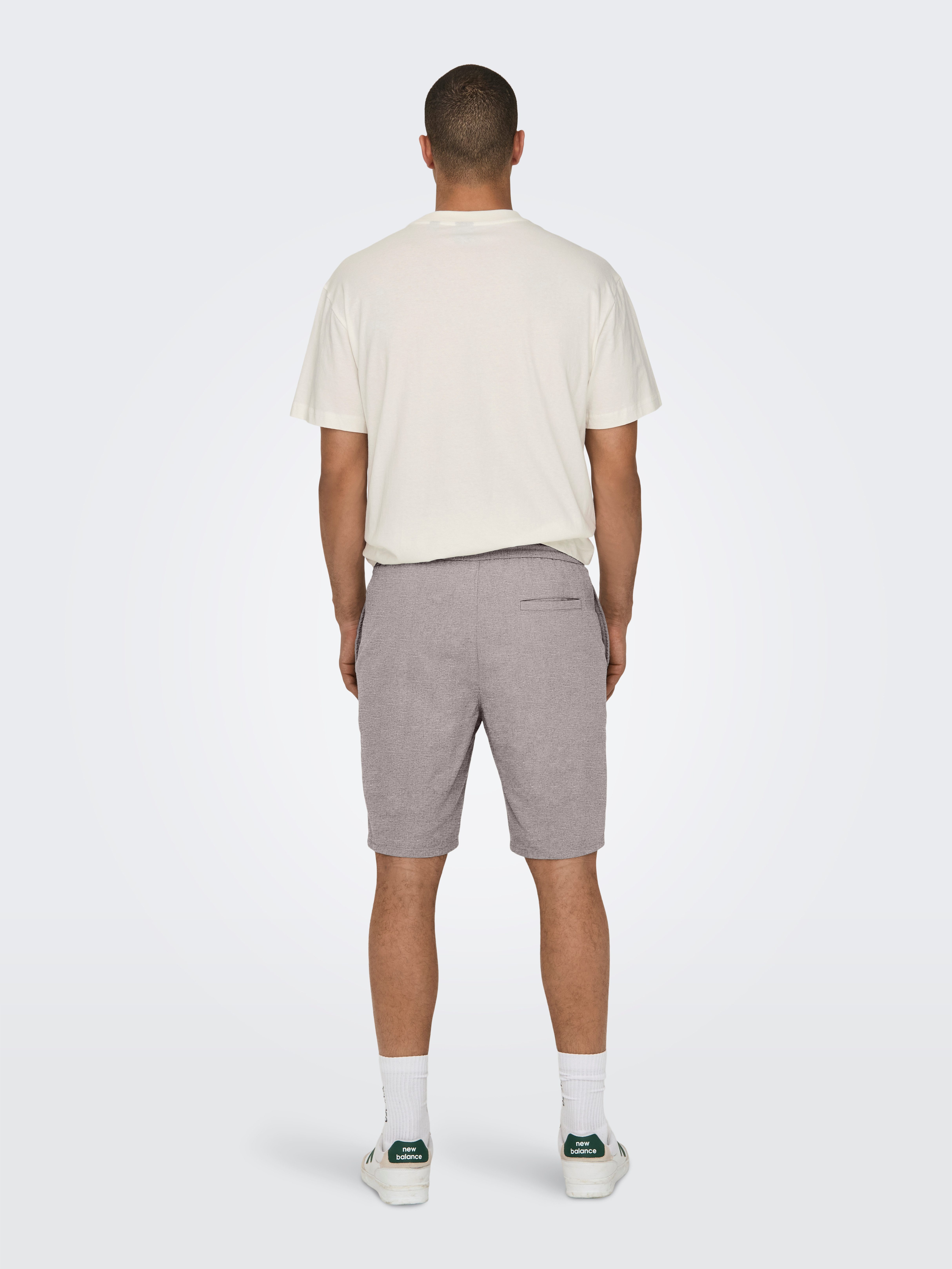ONLY & SONS Shorts ONSLINUS 0007 COT LIN SHORTS NOOS Baumwolle mit Leinen, normal geschnitten – Bild 4 von 4
