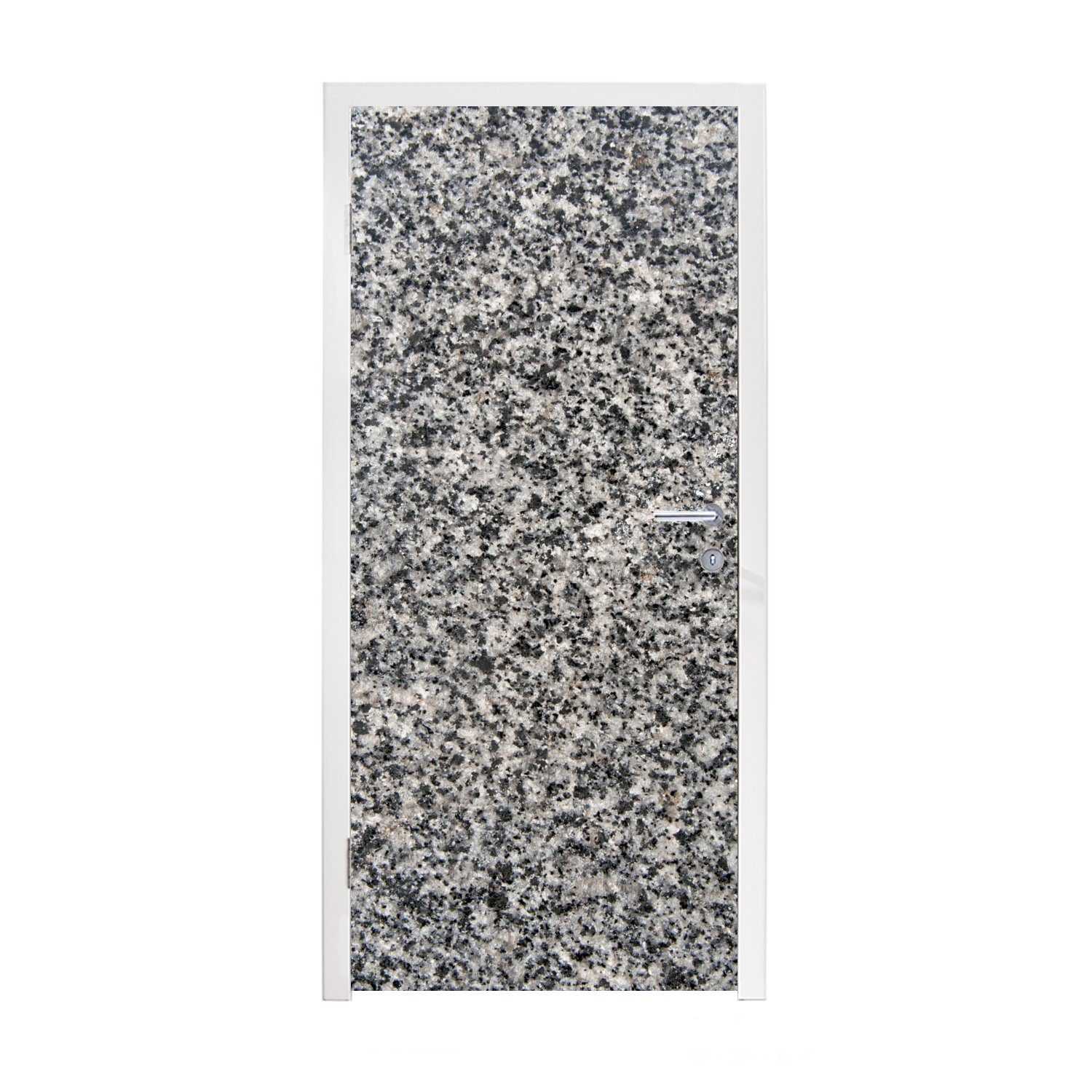 Türtapete - bedruckt, 75x205 St), cm - Tür, - Türaufkleber, Grau, für Granit (1 Matt, Fototapete MuchoWow Design Industriell