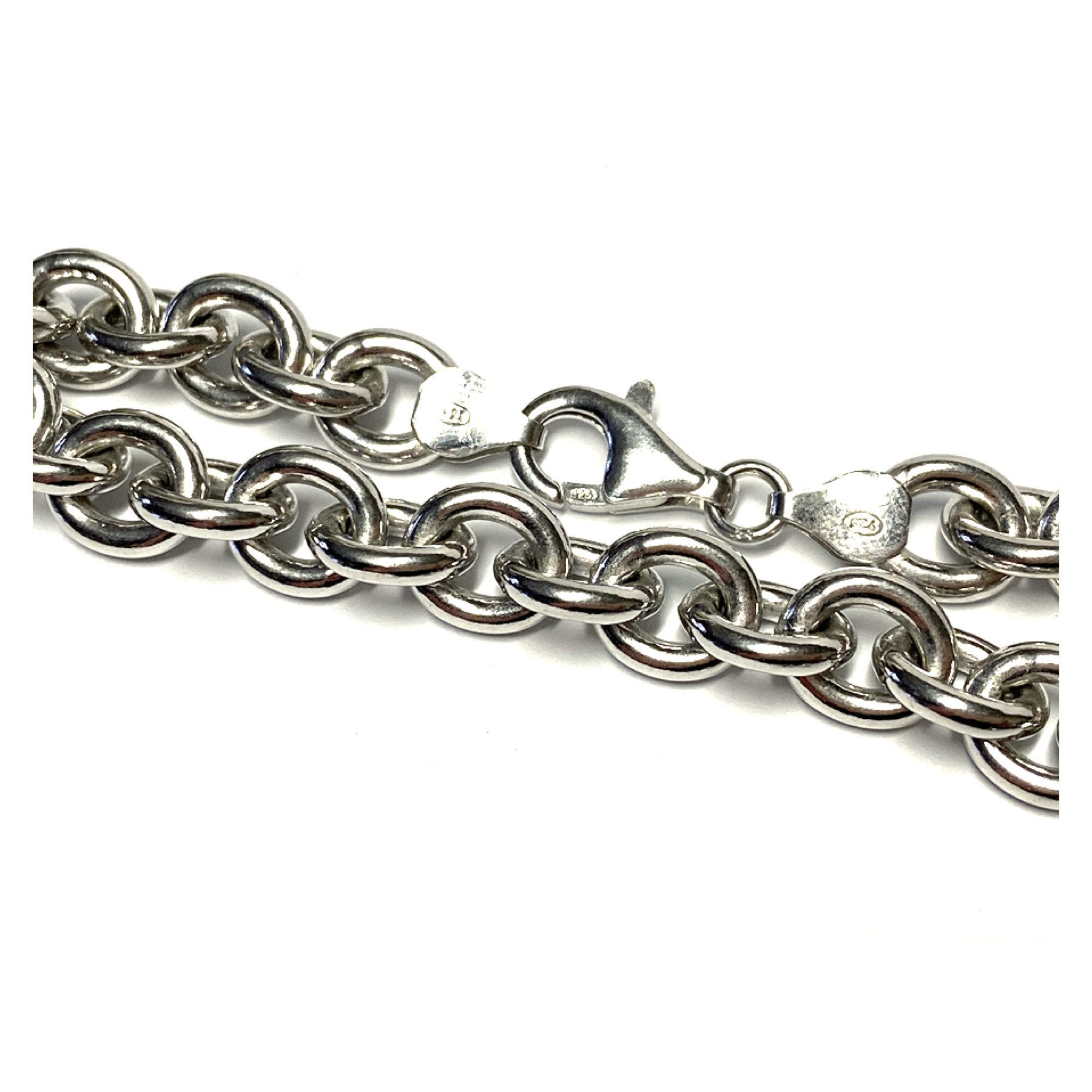 Edelschmiede925 Silberkette Armband 925/- Sterling Silber rhod massiv glanz schwer Rundanker 21cm