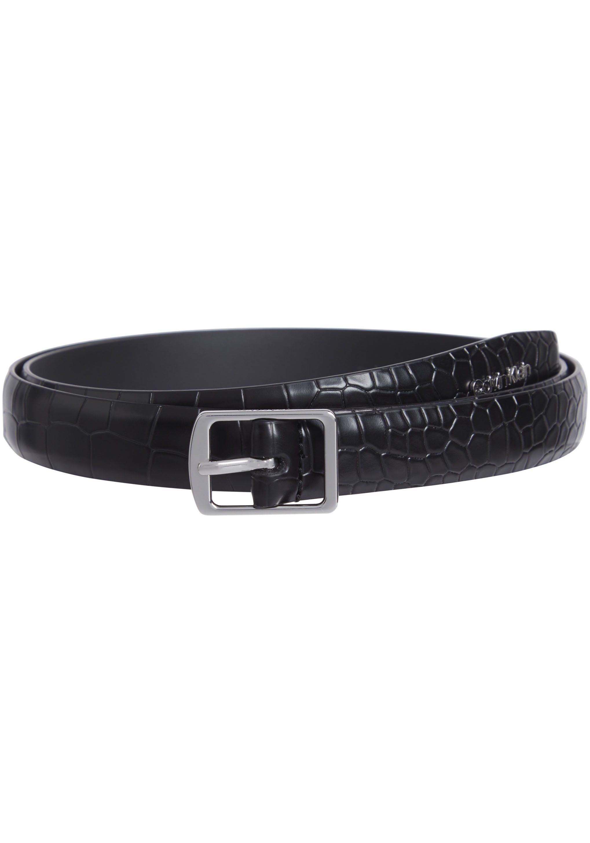 Calvin Klein Ledergürtel SLIM SQR BUCKLE BELT 2.0_CROCO mit Logoschriftzug günstig online kaufen