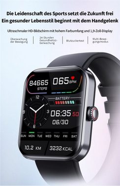 Bothergu Smartwatch (1.91 Zoll), 1,91" Multisportuhr zur Überwachung der Blutfrequenz