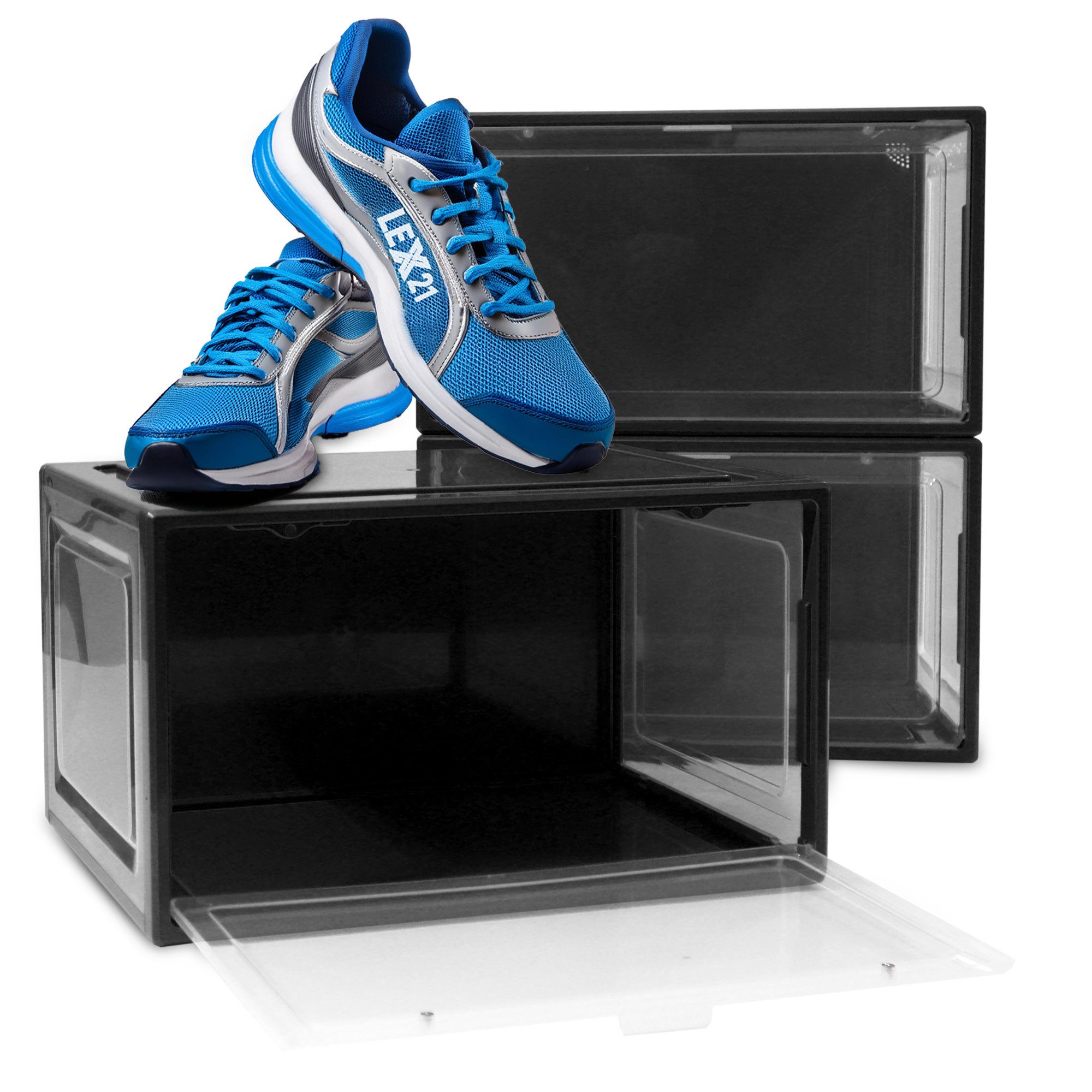 Lex21 Schuhbox Schwarz (Spar-Set, 3 St., MS-18234)