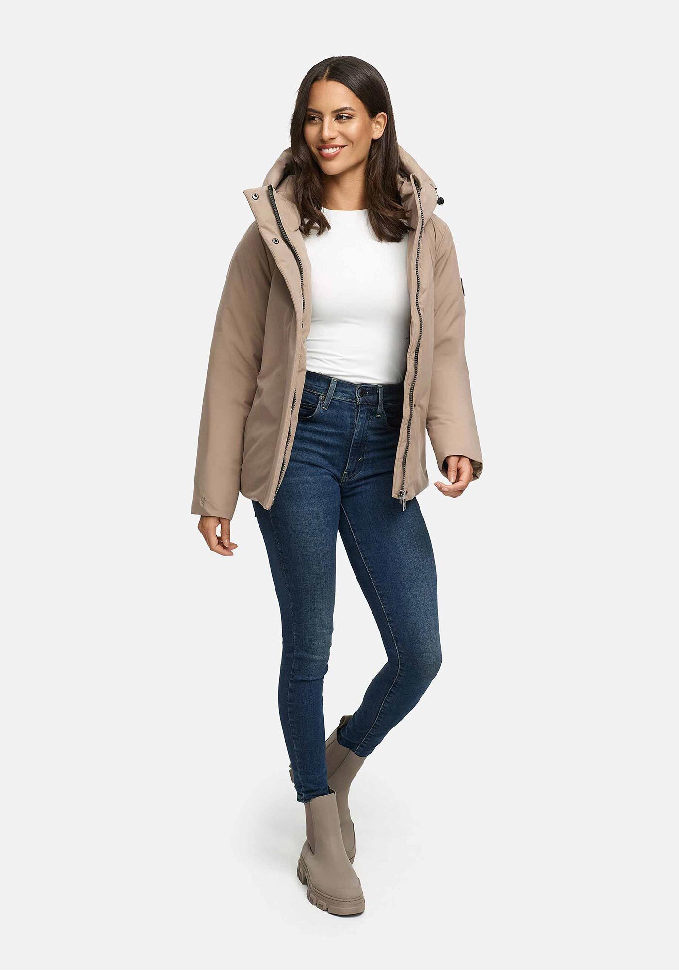 Marikoo Winterjacke Yeminaa warm für den Winter - hinten länger geschnitten