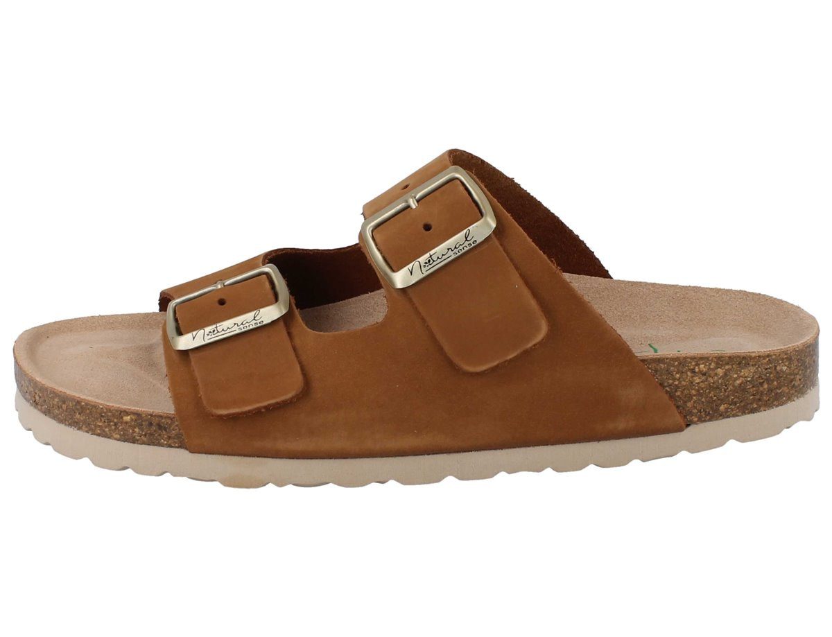 natural Sense NATURAL SENSE Damen Pantolette braun Leder Pantolette
