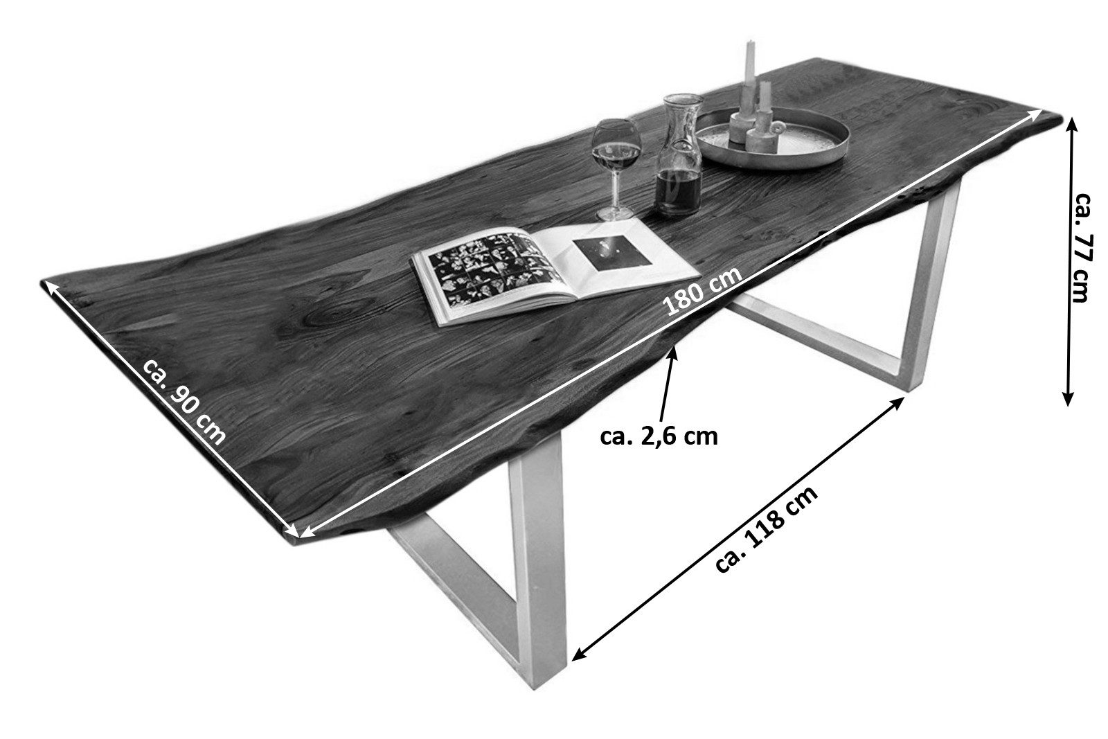 SAM® Baumkantentisch Kapalua, Baumkante, Akazienholz massiv, günstig online kaufen