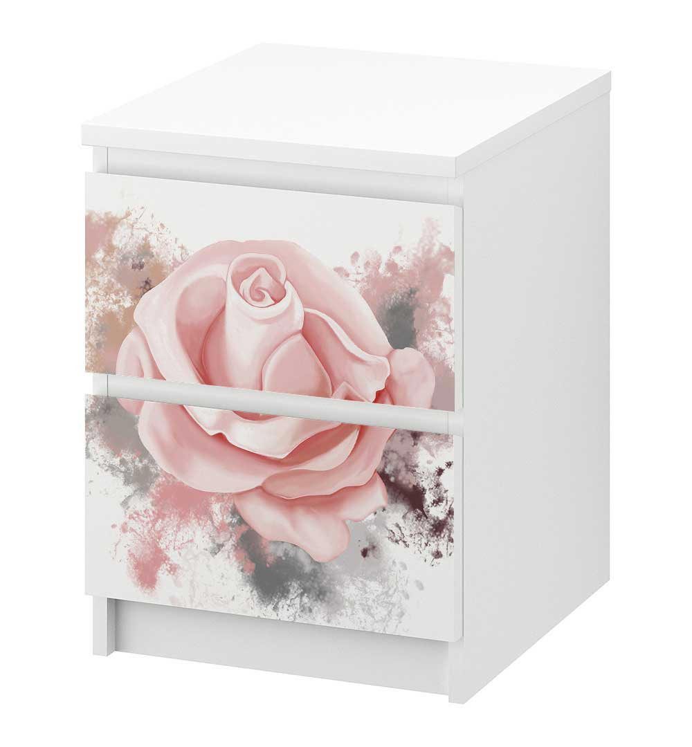 MyMaxxi Möbelfolie Kommodenaufkleber Malm Blumen pink Klebefolie Möbelfolie Folie, (Pink Flower, 1St.}, Ein Наклейка je Schublade), Selbstklebend