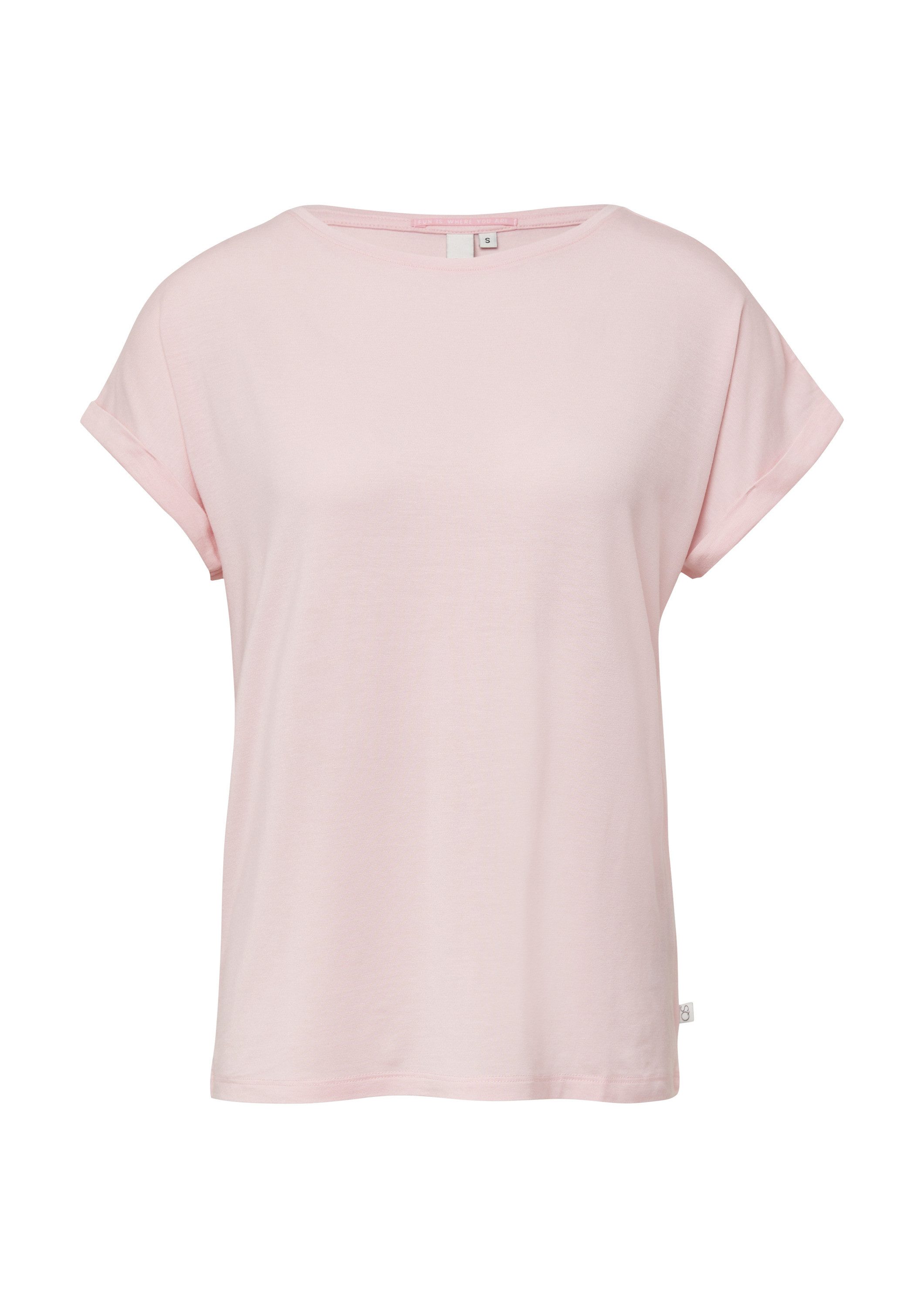 QS Kurzarmshirt T-Shirt Loose-Fit-Shirt im Lyocellmix günstig online kaufen