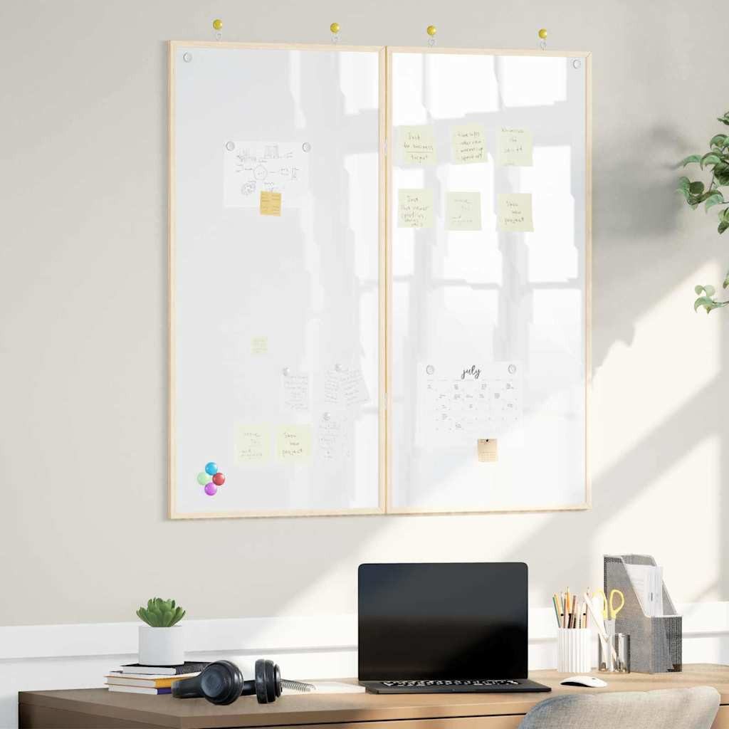 vidaXL Pinnwand Info-Tafel Weiß 100 x 100 x 1,4 cm Massivholz Kiefer, (1-tlg)