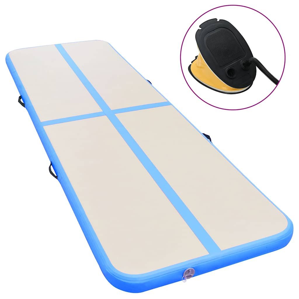 Gymnastikmatte Aufblasbare Gymnastikmatte mit Pumpe 300x100x10 cm PVC Blau