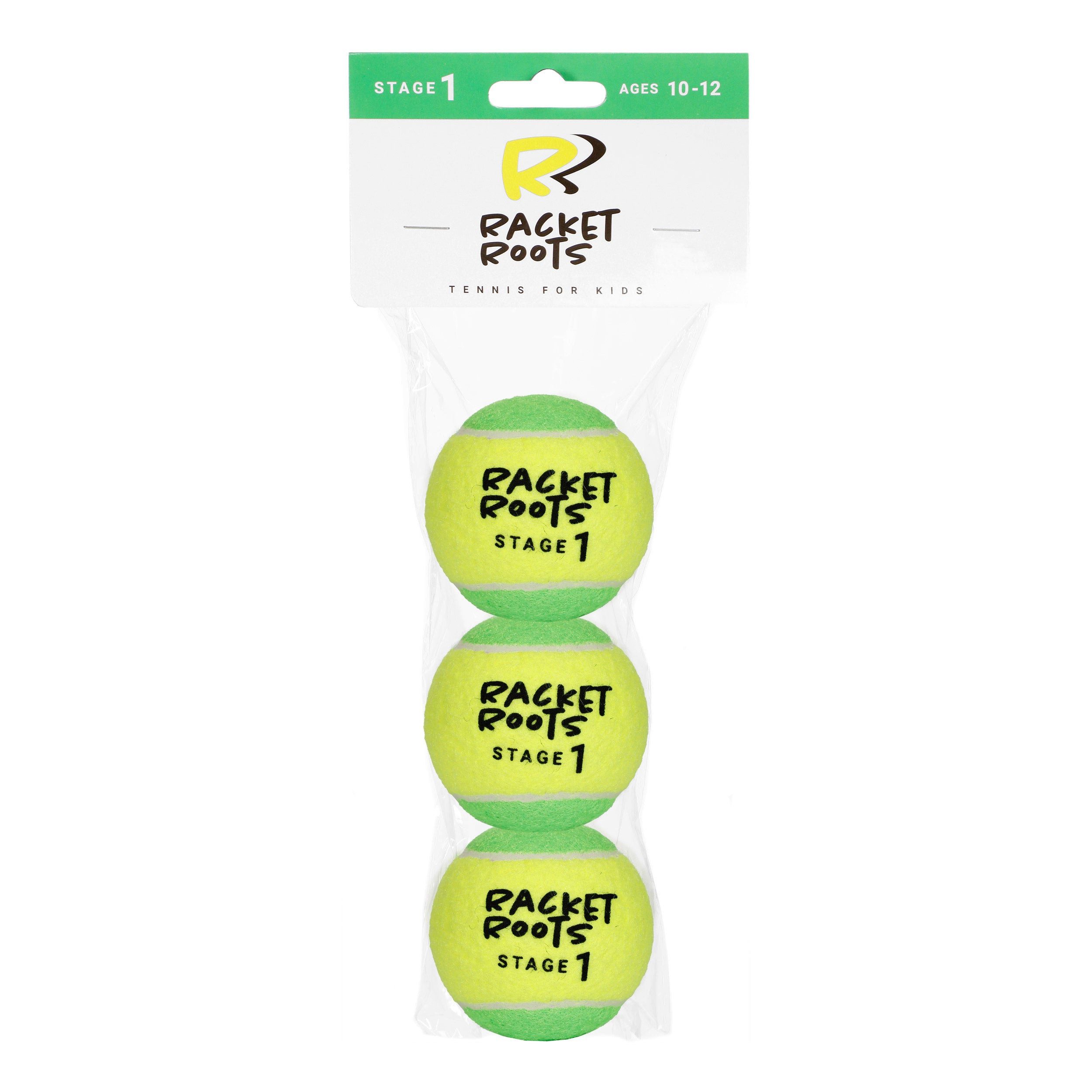 Racket Roots Tennisball RR Stage 1 - 3 Tennisbälle - Play and Stay Ball - (3er Beutel)