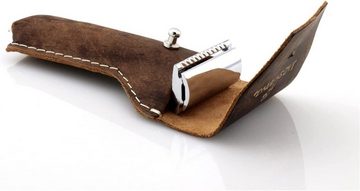 JAG SHAVING Rasierhobel Wooden Safety Razor - Double Edge Razor Blades Leather Case, 1-tlg.