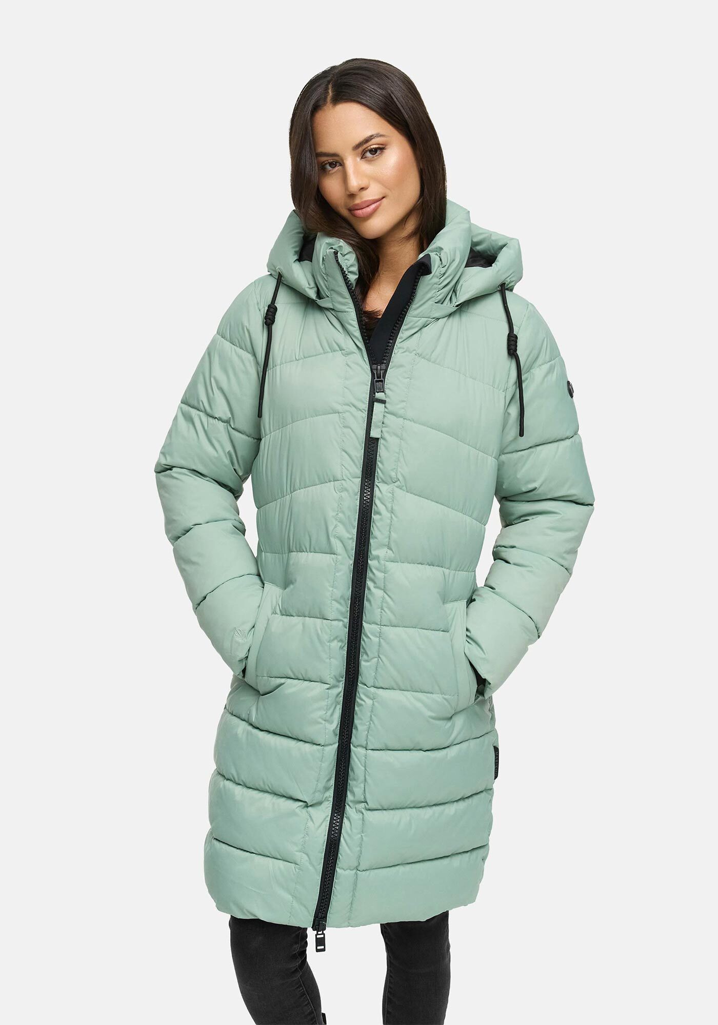 Marikoo Winterjacke Kaltnäschen mit abnehmbarer Kapuze und hochschließendem Kragen
