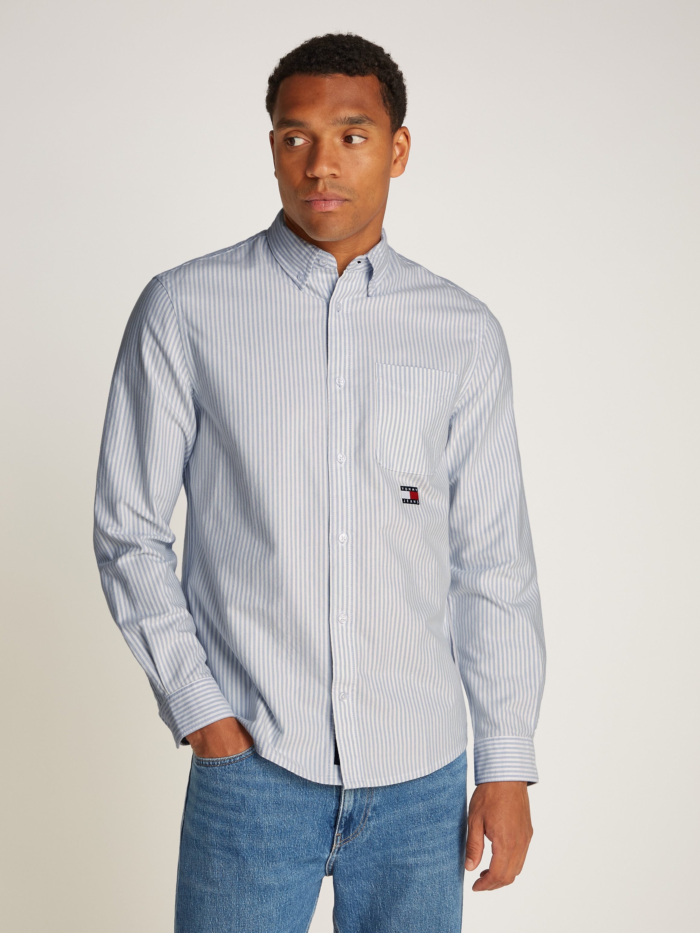 Tommy Jeans Langarmhemd TJM STRIPE OXFORD günstig online kaufen