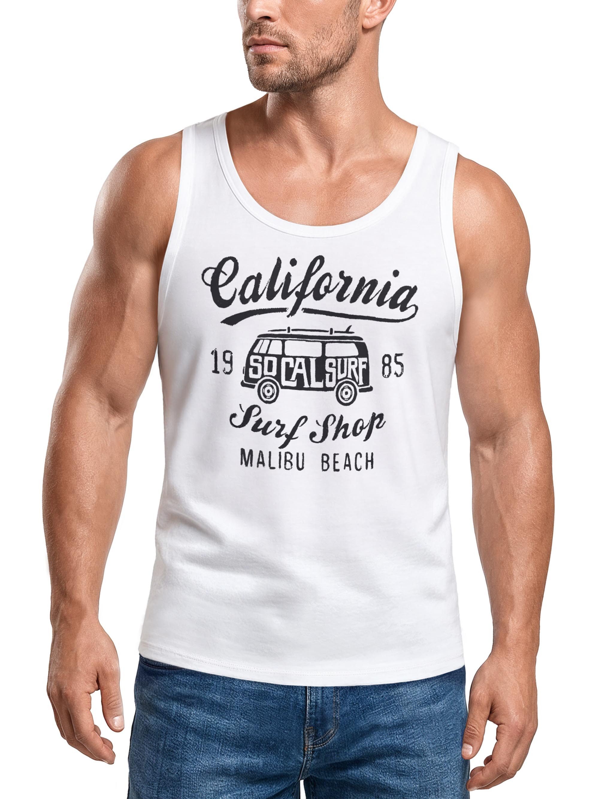 Neverless Tanktop Herren Tank-Top California Surf Shop Malibu Beach Surfer Aufdruck mit Print