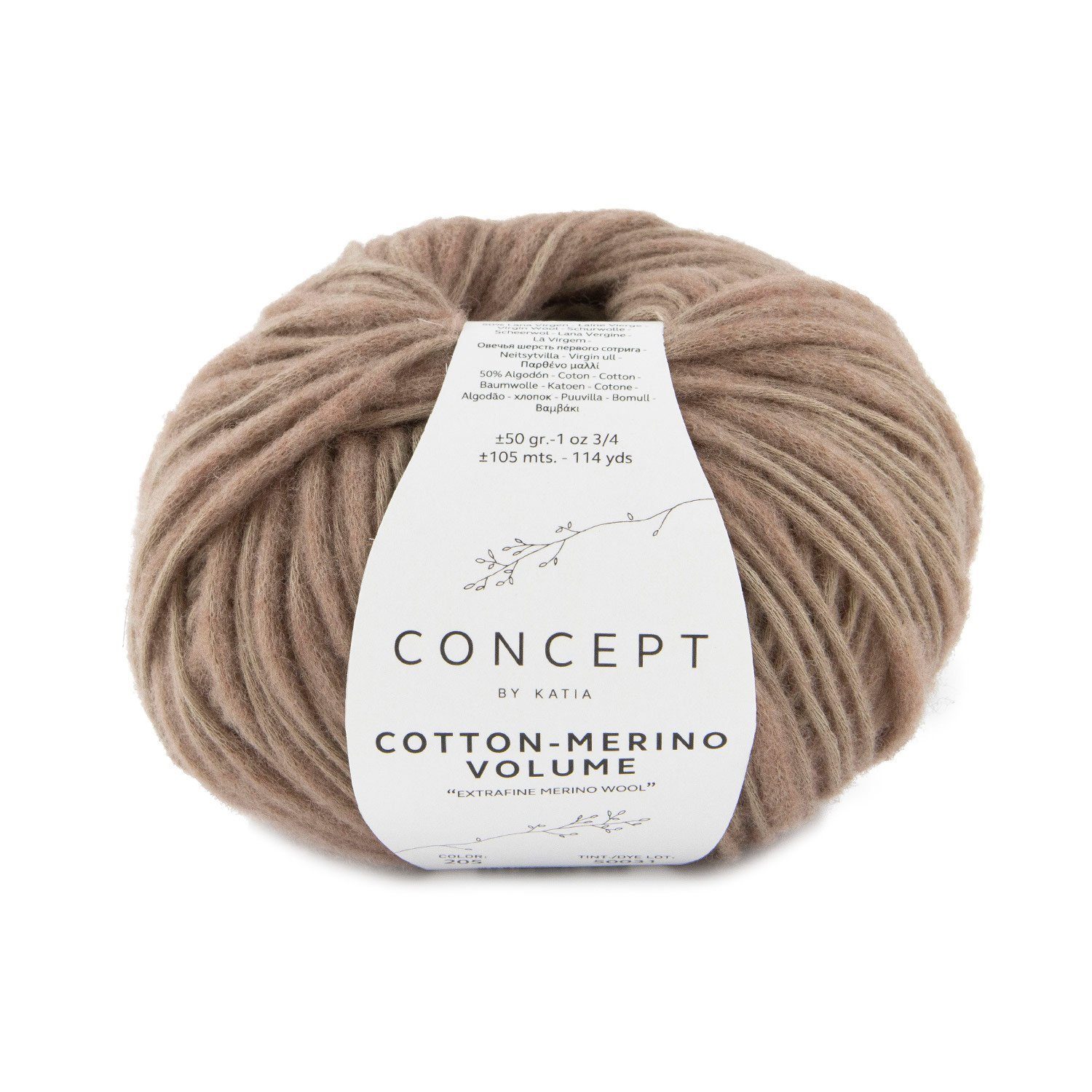 Katia Cotton Merino Volume Wolle zum stricken und häkeln Häkelwolle, 100,00 m (50g weiches Flammengarn, Strickwolle, Strickgarn, Handstrickgarn), anfängertauglich
