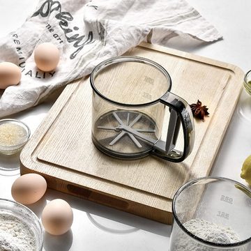 Silberstern Nudelsieb Handgehaltener Mehlsieb aus Kunststoff für den Haushalt, (1-St), Mesh-Küchen-Kochsieb mit manueller Presse, BPA-frei