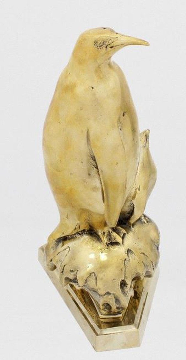 Deko - mit x Figur Figur Padrino Accessoires - Bronze Luxus Casa 22 Bronze Dekofigur H. Kind Luxus Gold cm - Mutter Deko Pinguin 33 x Deko Skulptur 15